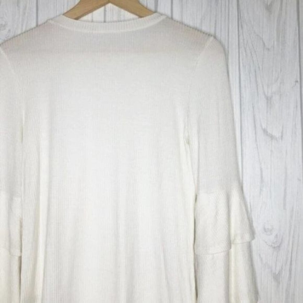 BP. Ruffle Sleeve Ribbed Ivory Sweater  - Picture 7 of 8